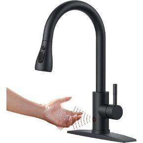 FORIOUS Kitchen Faucets with Pull Down Sprayer, Brushed Nickel, High Arc Single Handle Classic Stainless Steel Sink Faucet 1 or 3 Hole, Suitable for Farmhouse Camper Laundry Rv Bar