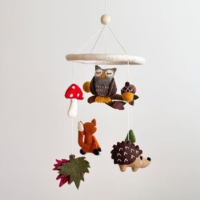 Woodland Animal Mobile for Nursery, Handcrafted Felt Forest Friends