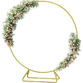 7.2FT Round Backdrop Stand, Metal Circle Backdrop Stand, Gold Circle Arch Stand, Round Balloon Arch Stand for Wedding, Birthday Party, Baby Shower, Festival Decorations