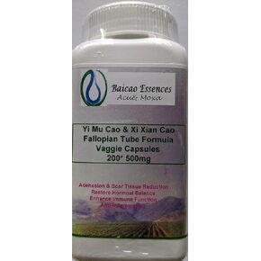 200 * 500mg Veggie Xi Xian Cao & Yi Mu Cao Herbal Fallopian Tube Formula Capsules by Baicao ACU& Moxa (200 Count)