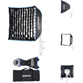 Amaran Light Box 30x120, 1x4ft(30x120cm) Foldable Rectangular Softbox with Bowens Mount for Portrait & Full-Length Photography, Includes Diffusion, Light Control Grid, & Carrying Bag