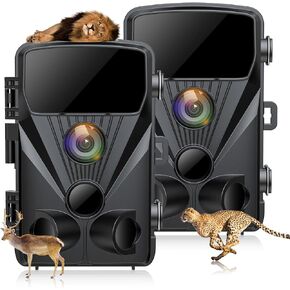 2 Pack Trail Camera 4K 42MP Game Camera, Hunting Cam with Night Vision 2.4" LCD 130° Detection Motion Activated for Wildlife Monitoring