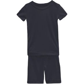 KicKee Pants Short Sleeve Pajama Set, Ultra Soft and Snug Fitting PJs (Deep Space - 6 Years)