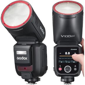 Godox V100-SU Touchscreen Camera Flash for Sony, with Detachable Sub Flash, USB-C Charge Battery, 2.4G X Wireless HSS TTL Speedlight for Sony a7IV a7III a7RIII a7RII a7c a1 a7IV a7III a7RIII a7RII a7c
