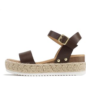 Soda CLIP ~ Women Open Toe Ankle Strap Platform Espadrille Sandal