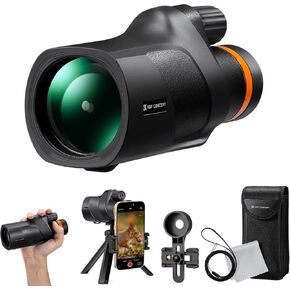 K&F Concept® 80x100 Monocular-Telescope for Adults, High Powered with Smartphone Adapter & Tripod, with BAK4 Prism and FMC Lens, for for Bird Watching Hunting Hiking Camping Travelling