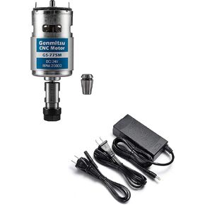 GS-775M 20000RPM 775 CNC Spindle Motor with 5mm ER11 Collet Set + Genmitsu Power Supply Adapter for CNC Router 3018-PRO/3018-PROVer/3018-PROVer Mach 3