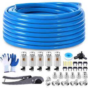 Shop Air Line Kit 3/4"×100'&200'&300' Compressed Air Line Kit, HDPE-Aluminum Piping Rapid Air System Garage Air Compressor Accessories Leak-Proof & Easy to Install