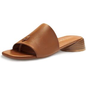 Women's Block Kitten Heels Slide Mule Sandals Square Open Toe Shoes