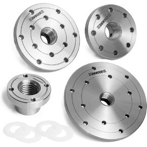 Face Plate Set, Includes four pcs: 2" 3" 4" 6" with Thread 1"X8TPI, With Four Nylon Washers for Woodturning lathe, Woodworking tools.