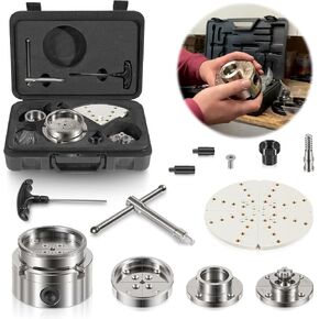 4-Inch Self-Centering Wood Lathe Chuck for Nova, 1" x 8 TPI Thread with 3/4" x 16 TPI Adapter, 4-Jaw Wood Turning Chuck Set