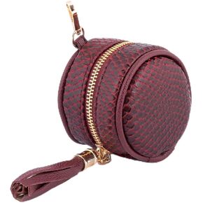 Pacigo Zippered Premium Vegan Leather pacifier case with Clasp,Hold 3 Pacifier or nipple shield case Measures 3.5" Insulated pacifer holder for diaper bag - pacifier box (Croc Red)