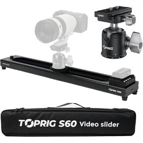 Accsoon Toprig S60 Camera Slider and Ball Head, 24''/60cm Motorized Video Slider with Tripod Ball Head