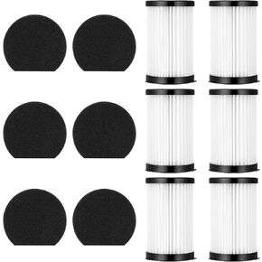 Cabiclean Replacement HEPA Filter Compatible for MOOSOO D600 / D601 and iwoly V600 Corded Vacuum Cleaner （6 HEPA Filters & 6 Sponge）