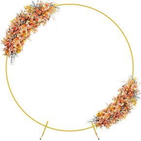 Fomcet الزفاف قوس 6ft معدني الذهب جولة خلفية الدائرة دائرة البالون إطار قوس لحفل الزفاف الذكرى عيد ميلاد التخرج الصورة الصدأ الديكور مستقر مستقر