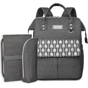 Baby Diaper Bag Backpack XL with Changing Mat and Cooler Bag, Multifunctional Pañaleras Para Bebe with Stroller Straps, Baby Bag for Mom with Larger Space, Ideal Size for Everyone - Diaper Bags Grey
