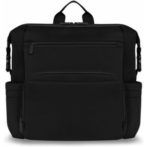 Neoprene Minimalist Backpack - Waterproof, Lightweight with 10 Storage Compartments, 1 Insulated Pocket, Black
