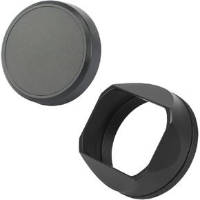 Haoge LH-X54B Square Metal Lens Hood and Cap-X54B for Fujifilm Fuji X100V X100F X100S X100T X70 Camera Black
