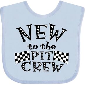 inktastic New To the Pit Crew Racing Flags Baby Bib