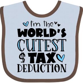 inktastic I'm the World's Cutest Tax Deduction Blue Hearts Baby Bib