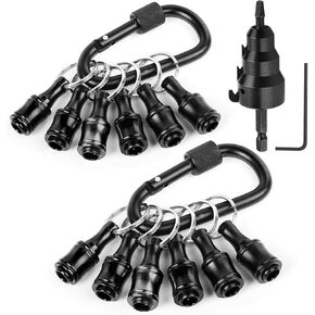 12pcs سلسلة مفاتيح Bit Bit Bit Bit ، 1/4 قناة Hex قناة ، قناة الطاقة مع تحسين أداة الاحتفاظ بت 1/2 بوصة ، 3/4 بوصة ، 1 بوصة ، أدوات وتحسين المنزل