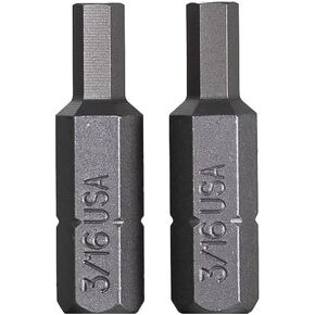 3/16" x 1.25" SAE Hex Insert Bit, 2 Pack
