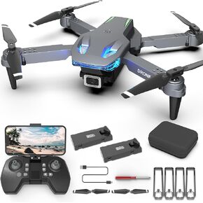 بدون طيار مع الكاميرا Wipkviey T28 - Mini Drone 90 ° Adjustment RC Quadcopter 1080p HD ، FPV قابلة للطي للطائرات بدون طيار ، بدون طيار للأطفال ، إيماءات سيلتي ، وضع الرأس ، فليب ثلاثي الأبعاد ، بدون طيار للمبتدئين
