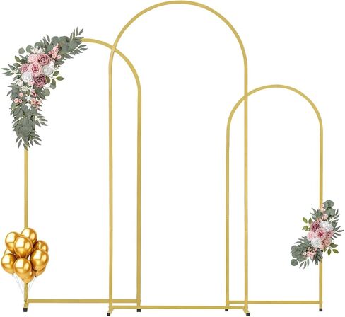 VEVOR Arch Backdrop Stand, 7.2FT & 6FT, Set of 2 Balloon Metal Arch Stand for Ceremony, Gold Wedding Arch Backdrop Stand, Fit for Birthday Party, Baby Shower, Graduations, Holiday in Saudi Arabia