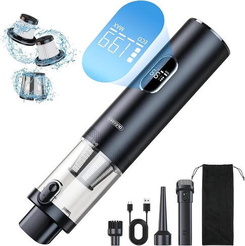 Handheld Vacuum Cordless - Car Vacuum with Brushless Motor 15000PA Suction, 1.2lbs Lightweight, 2H Type C Fast Charge, LED Light&Screen Display, Portable Mini Vacuum for Car Home Cleaning, H4 Olam in Saudi Arabia