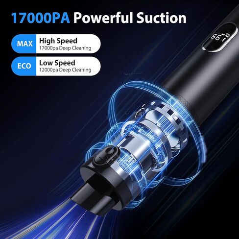 Handheld Vacuum Cordless - Car Vacuum with Brushless Motor 15000PA Suction, 1.2lbs Lightweight, 2H Type C Fast Charge, LED Light&Screen Display, Portable Mini Vacuum for Car Home Cleaning, H4 Olam in Saudi Arabia