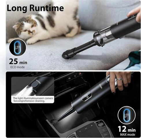 Handheld Vacuum Cordless - Car Vacuum with Brushless Motor 15000PA Suction, 1.2lbs Lightweight, 2H Type C Fast Charge, LED Light&Screen Display, Portable Mini Vacuum for Car Home Cleaning, H4 Olam in Saudi Arabia