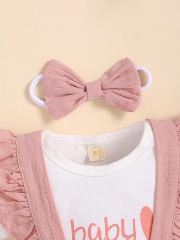 Newborn Infant Baby Girl Clothes Romper Shorts Set Suspender Summer Outfits Cute Baby Clothes Girl in Kuwait