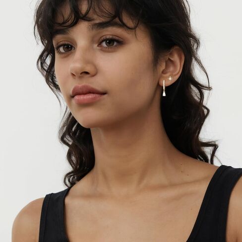 Opal Earrings for Women, Gold Opal Stud Hoop Earrings Set, Dainty Opal Earrings Jewelry, Hoop Earring Stacks for Women Trendy in Saudi Arabia