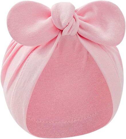 Century Star Newborn Hat for Baby Girls Infant Toddler Soft Hospital Hats Beanie Baby Turbans Head Wrap with Bow Cap in Saudi Arabia