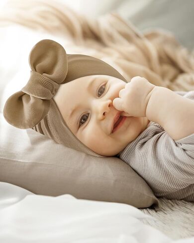 Century Star Newborn Hat for Baby Girls Infant Toddler Soft Hospital Hats Beanie Baby Turbans Head Wrap with Bow Cap in Saudi Arabia