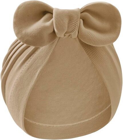 Century Star Newborn Hat for Baby Girls Infant Toddler Soft Hospital Hats Beanie Baby Turbans Head Wrap with Bow Cap in Saudi Arabia