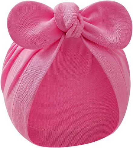 Century Star Newborn Hat for Baby Girls Infant Toddler Soft Hospital Hats Beanie Baby Turbans Head Wrap with Bow Cap in Saudi Arabia