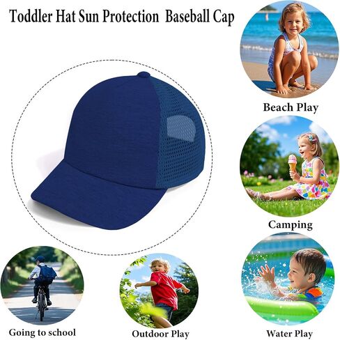 Toddler Baseball Cap Baby Cap Sun hat Breathable Mesh Solid Color hat for Kids boy Girl Age 3-5t in Saudi Arabia