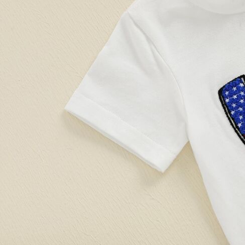 allshope طفلة طفلة الرابع من يوليو ملابس قصيرة الأكمام تي شيرت قمم تول تنانير مجموعة الملابس الصيفية 6 12 18 24 شهر in Kuwait