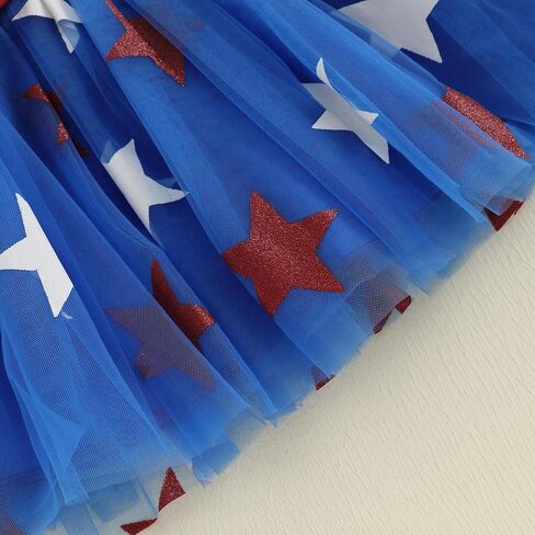 allshope طفلة طفلة الرابع من يوليو ملابس قصيرة الأكمام تي شيرت قمم تول تنانير مجموعة الملابس الصيفية 6 12 18 24 شهر in Kuwait