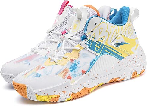 Women Men Basketball Shoes Fashion Running Sneakers Colorful Painting High Rebound Non-Slip Sport Shoes in Kuwait