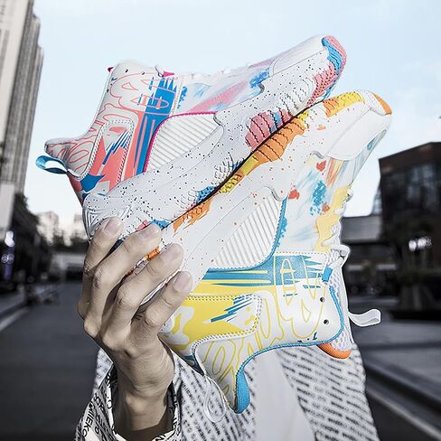 Women Men Basketball Shoes Fashion Running Sneakers Colorful Painting High Rebound Non-Slip Sport Shoes in Kuwait