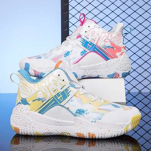 Women Men Basketball Shoes Fashion Running Sneakers Colorful Painting High Rebound Non-Slip Sport Shoes in Kuwait