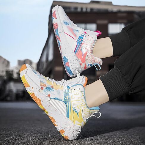 Women Men Basketball Shoes Fashion Running Sneakers Colorful Painting High Rebound Non-Slip Sport Shoes in Kuwait