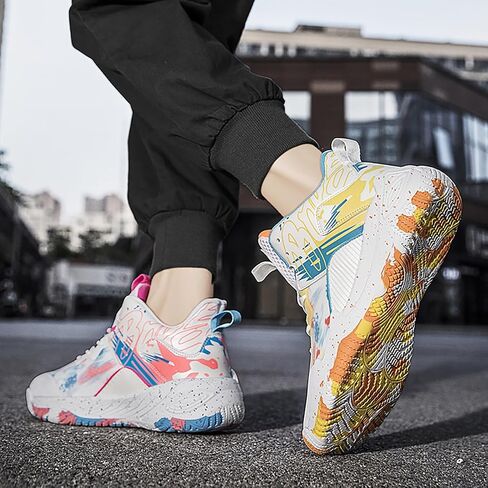 Women Men Basketball Shoes Fashion Running Sneakers Colorful Painting High Rebound Non-Slip Sport Shoes in Kuwait