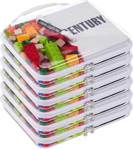 Zippered Hard Pouch, Clear Hard Shell Zipper Case, Clear Plastic Pouches Travel Bags for Kids, Storage for Building Blocks, Puzzles, Cosmetics, Small Items, Stationery Accessories, 6Pack in Saudi Arabia