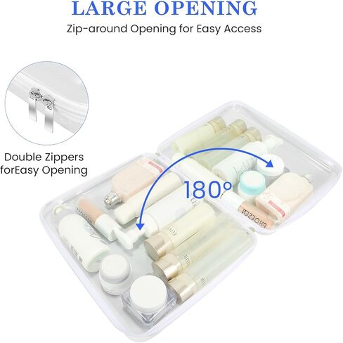 Zippered Hard Pouch, Clear Hard Shell Zipper Case, Clear Plastic Pouches Travel Bags for Kids, Storage for Building Blocks, Puzzles, Cosmetics, Small Items, Stationery Accessories, 6Pack in Saudi Arabia
