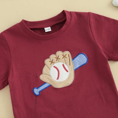 Toddler Baby Boy Summer Outfit Football Print Top with Elastic Shorts Two Piece Infant Boy Football Clothes Set in Kuwait