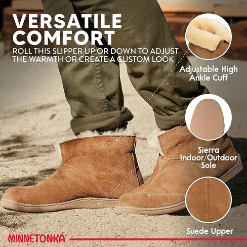 Minnetonka Men's Sheepskin Ankle Boot in Kuwait