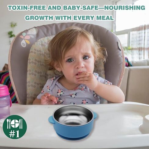 4 Pack 304 Stainless Steel Baby Bowls with Suction & Removable Non-Slip Silicone Shell, Anti-Scald Snack Bowls for Toddlers & Kids Feeding – BPA-Free, Easy to Clean (4 Colors) in Saudi Arabia